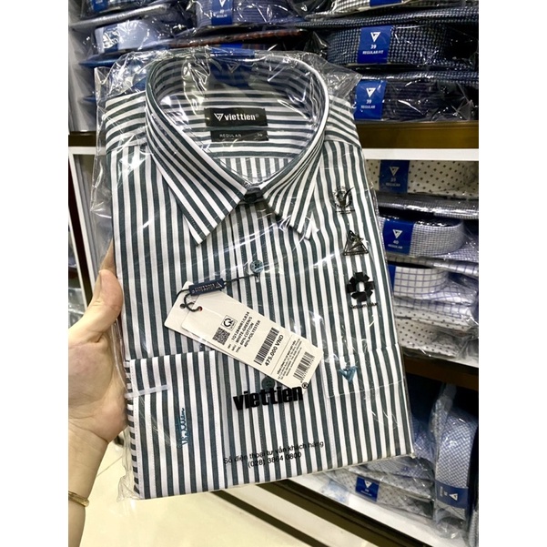 Viettien- áo sơmi việt tiến chính hãng ❤️FREESHIP❤️ ÁO SƠ MI TAY DÀI SỌC