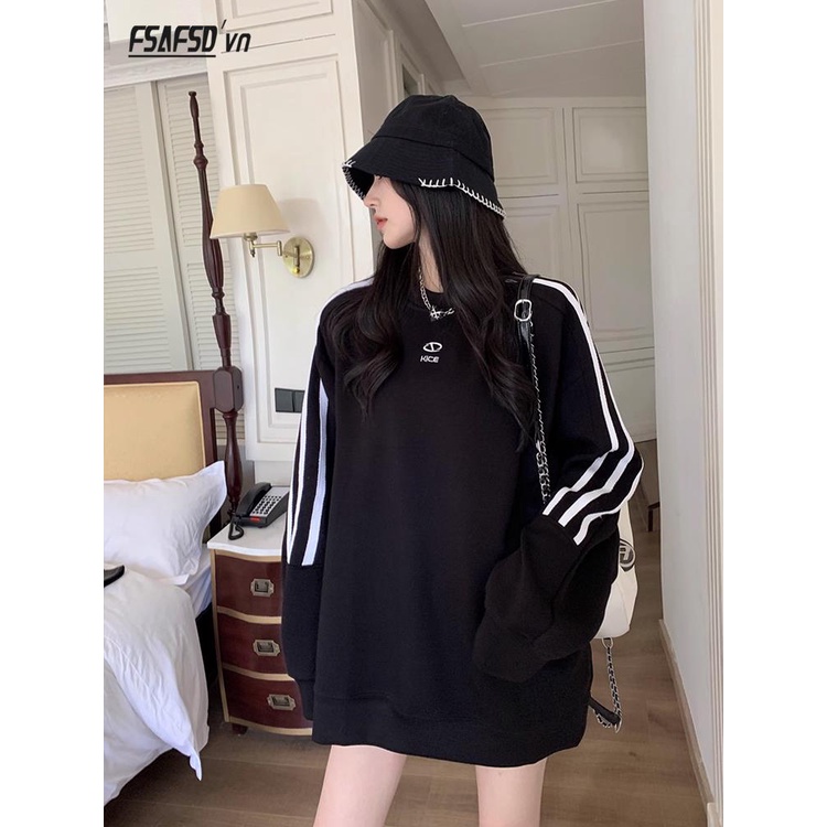Áo Nỉ Nữ Dài Tay Cổ Tròn Thời Trang Hàn