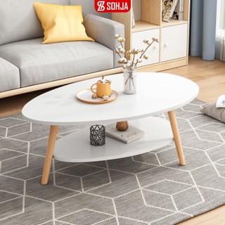  Bàn trà sofa 2 tầng mặt gỗ SOHJA chân gỗ sồi phong cách Nordic - SP56 