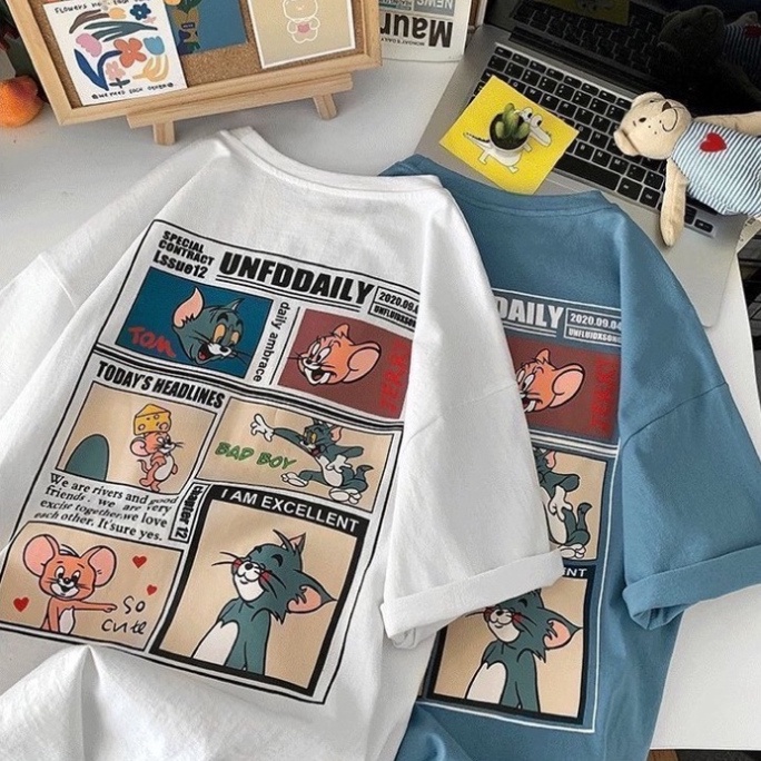 Áo thun tay lỡ nam nữ, áo phông unisex form rộng chất cotton mát mịn thấm hút