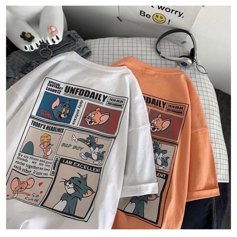 Áo thun tay lỡ nam nữ, áo phông unisex form rộng chất cotton mát mịn thấm hút