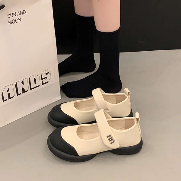 Giày Da Đế Dày Phong Cách Mary Jane Cho Nữ