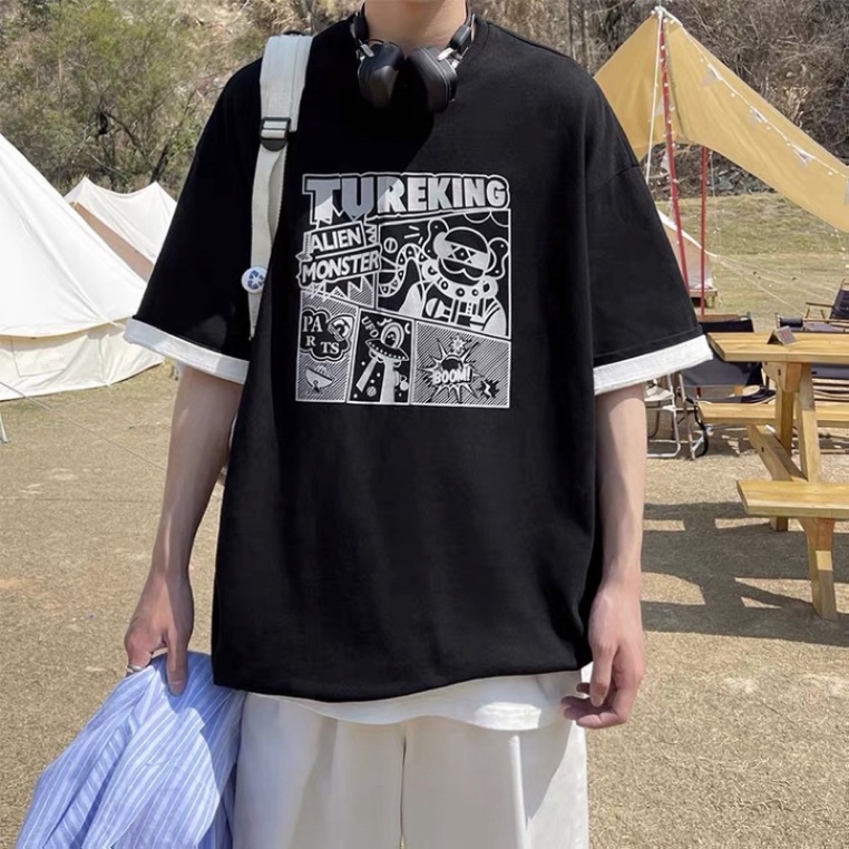 Áo thun tay lỡ nam nữ, áo phông unisex form rộng chất cotton mát mịn thấm hút mồ hôi in hình