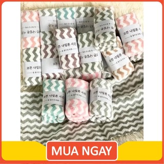 Set 10 khăn mặt kẻ hàn quốc nhiều màu