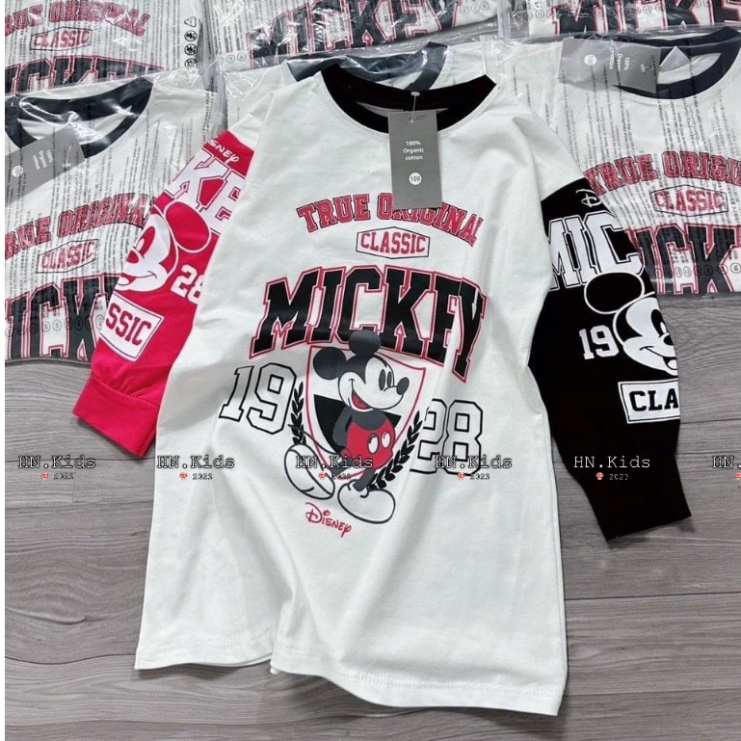 Váy bé gái dài tay Mickey xinh xắn size đại 10-35kg kèm ảnh thật Đầm bé gái mặc thu đông hình Micky Kittenbabyshop