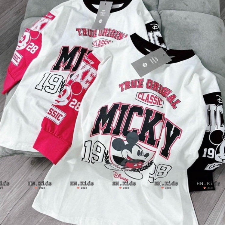 Váy bé gái dài tay Mickey xinh xắn size đại 10-35kg kèm ảnh thật Đầm bé gái mặc thu đông hình Micky Kittenbabyshop