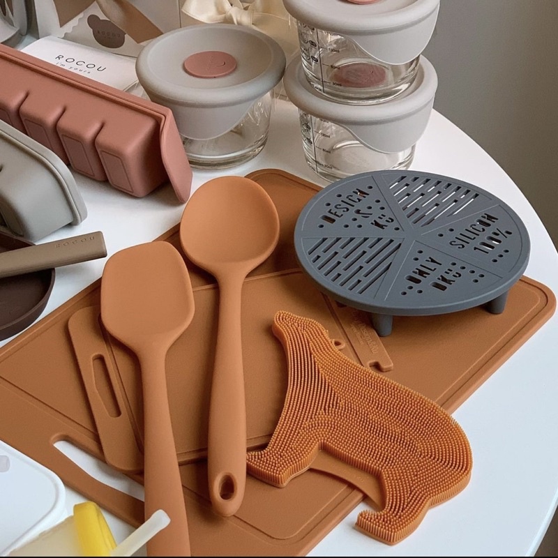 MIẾNG RỬA CHÉN BÁT SILICON DESIGNNKU HÌNH GẤU KOREA