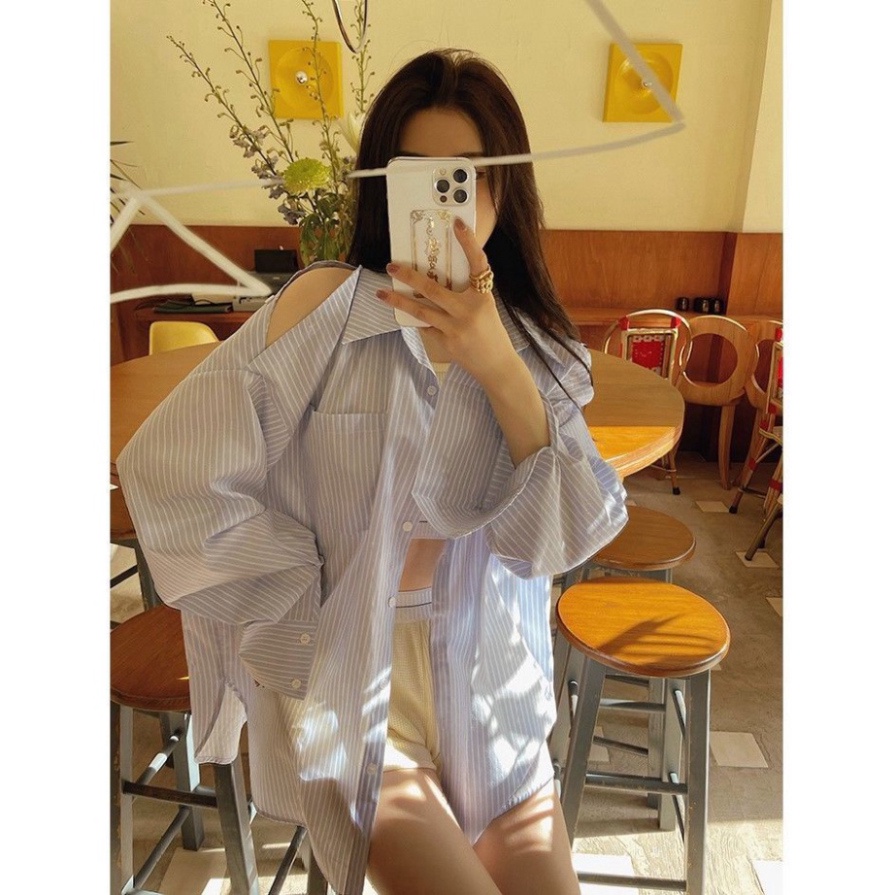 Áo Sơ Mi Nữ hở Vai  oversize Hàng loại 1 Cemos