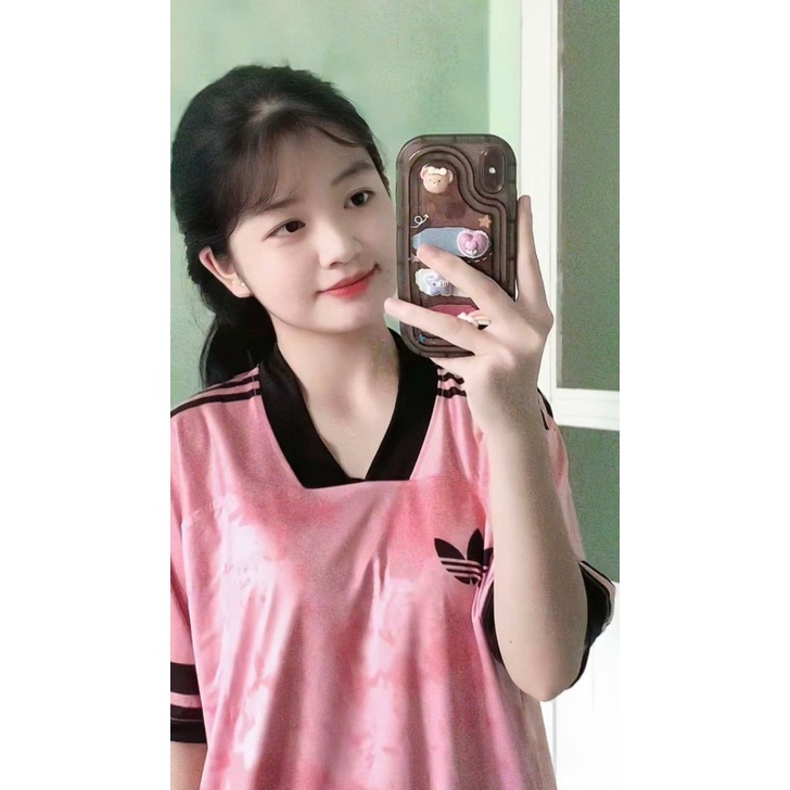 Bộ quần áo bóng đá không logo màu hồng_hàng cao cấp