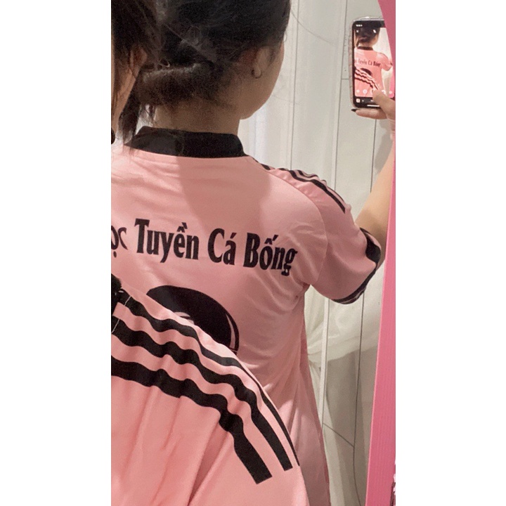 Bộ quần áo bóng đá không logo màu hồng_hàng cao cấp