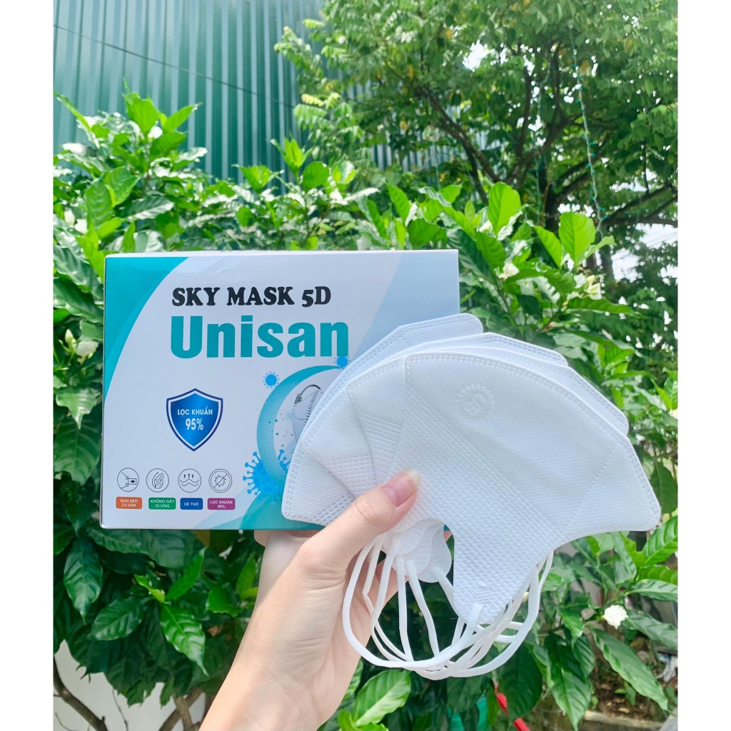 Khẩu trang 5D UniSan Mask, kháng khuẩn, hàng chính hãng
