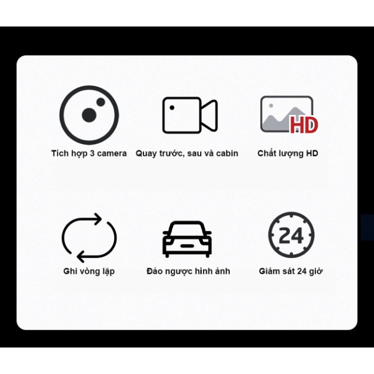 Camera hành trình ô tô New Taxi hỗ trợ kết nối WIFI 3 mắt ghi hình tốc độ cao full HD 1080p hồng ngoại siêu nét | BigBuy360 - bigbuy360.vn