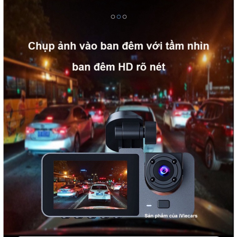 Camera hành trình ô tô New Taxi Wifi 3 mắt hình ảnh đảo chiều ghi hình tốc độ cao full HD 1080p hồng ngoại siêu nét