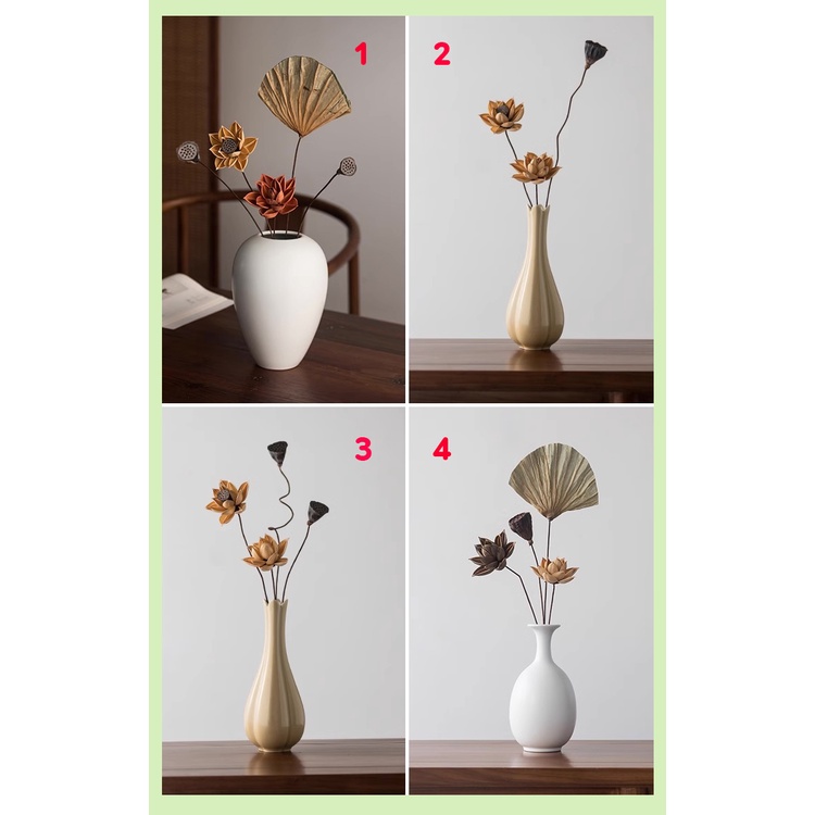 Combo Hoa sen gỗ khô decor trang trí
