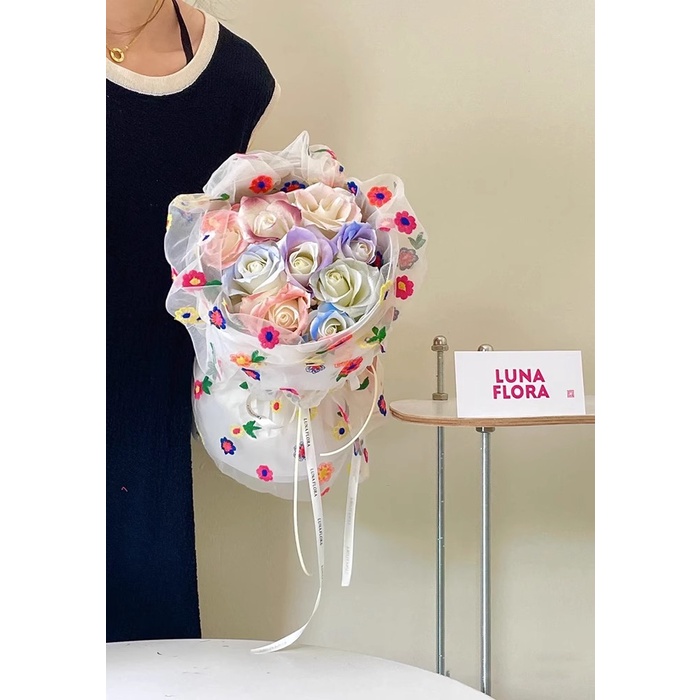 Tự làm bó hoa hồng đầy màu sắc bó hoa quà tặng sinh nhật cho bạn gái hoa bảo quản lãng mạn cho ngày lễ tình nhân