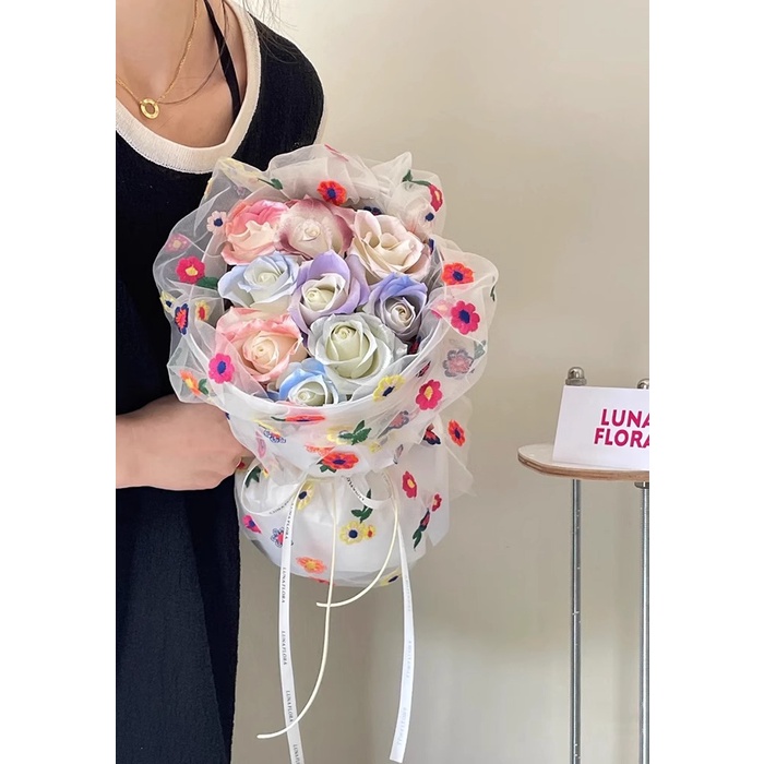 Tự làm bó hoa hồng đầy màu sắc bó hoa quà tặng sinh nhật cho bạn gái hoa bảo quản lãng mạn cho ngày lễ tình nhân