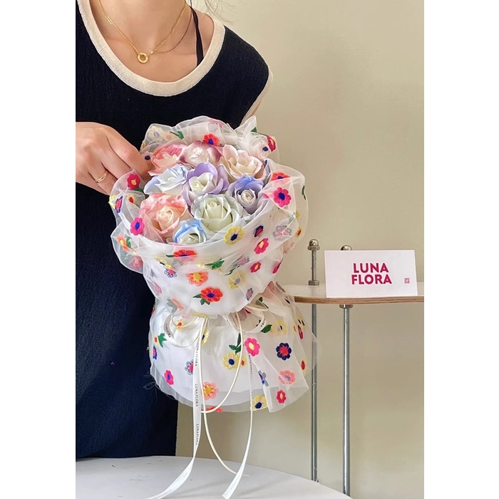 Tự làm bó hoa hồng đầy màu sắc bó hoa quà tặng sinh nhật cho bạn gái hoa bảo quản lãng mạn cho ngày lễ tình nhân