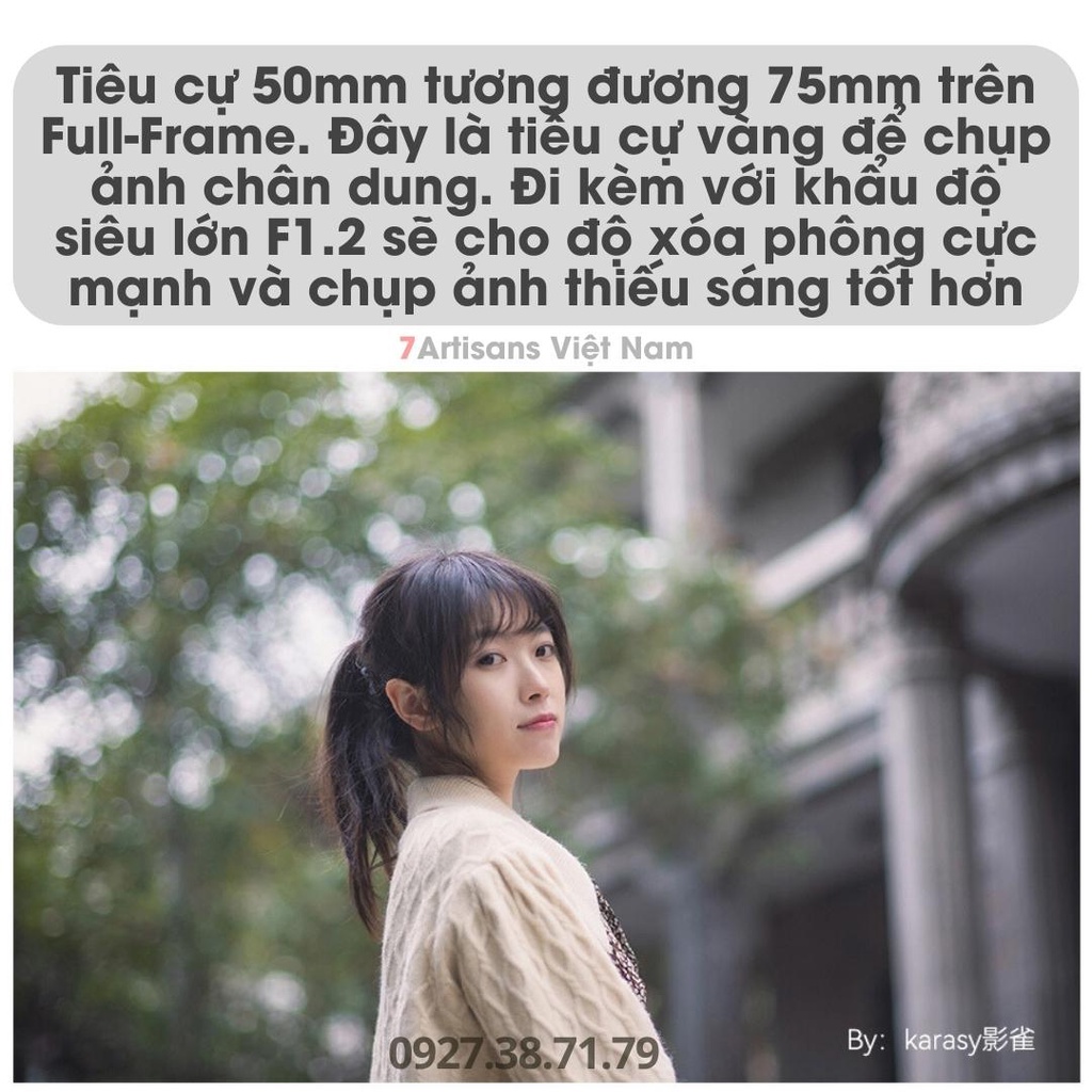 Ống kính TTArtisan 50mm F1.2 chân dung xóa phông cho Sony, Canon EOS M, Canon R, Fujifilm, Nikon Z, Leica L và M4/3