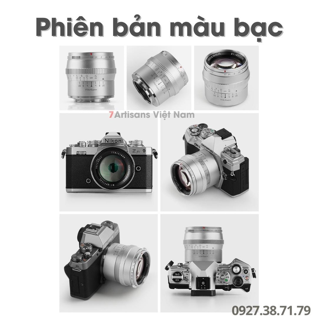 Ống kính TTArtisan 50mm F1.2 chân dung xóa phông cho Sony, Canon EOS M, Canon R, Fujifilm, Nikon Z, Leica L và M4/3