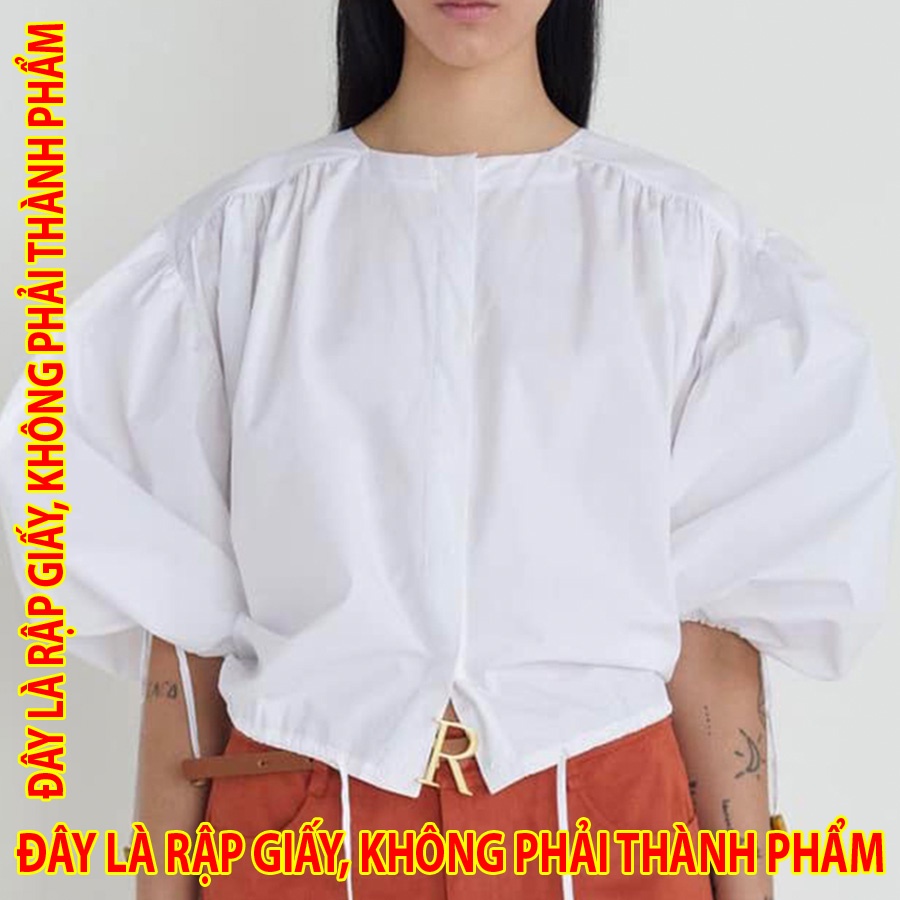 Rập Giấy SM034 - Sơmi nhún vai, dây rút eo và tay