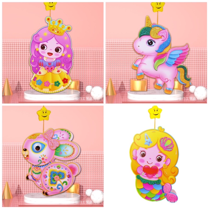 Đèn lồng Trung thu 2023 dễ thương hoạt hình tự lắp ráp cho bé, đèn LED có nhạc - ToyStore