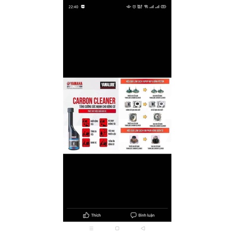 Vệ sinh buồng đốt kim phun Yamaha Carbon Cleaner 75ml chính hãng