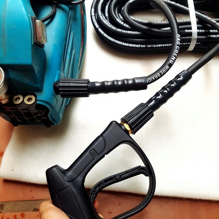 Dây rửa xe 10m, 15m, 20m, Dây rửa xe áp lực cao lõi thép ren 22mm