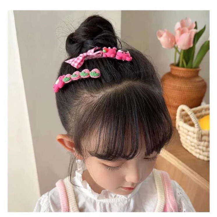 Set 3 Xược Tóc Hoạ Tiết Hoạt Hình Gấu Dâu Siêu Xinh Cho Bé🍀FREESHIP🍀Bờm tóc,Kẹp toc gấu lotso cho bé