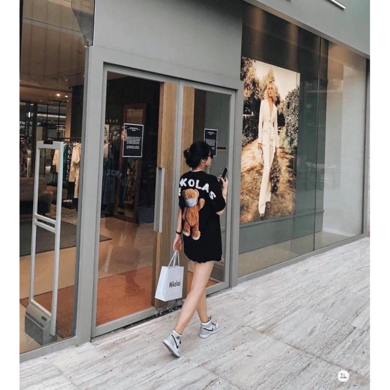 Áo cotton 100% in hình thỏ NY sành điệu cátính cho người lớn , bé trai bé gái đi du lich đi học đi dạo phố size 10-100kg