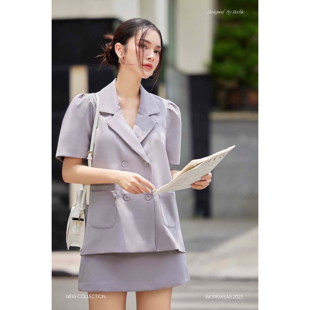 [Mã FATRENDAUG giảm đến 30k tối đa 99k] RECHIC Áo blazer nữ tay ngắn Bae Vest cơ bản công sở trẻ trung năng động | BigBuy360 - bigbuy360.vn