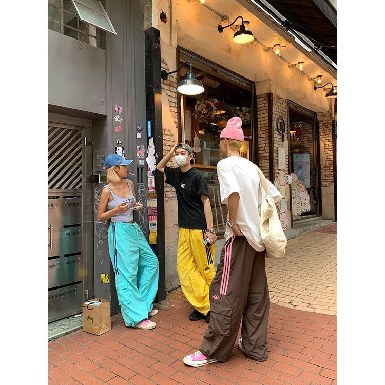 Quần Thể Thao Ba Sọc Có Túi Phong Cách Retro Mỹ 2323