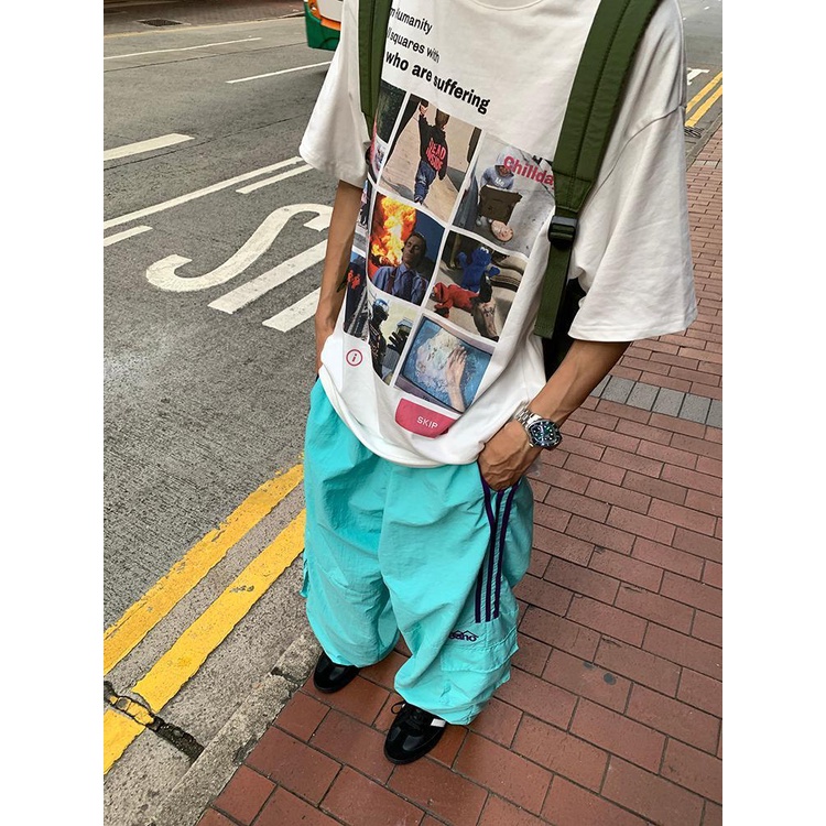 Quần Thể Thao Ba Sọc Có Túi Phong Cách Retro Mỹ 2323