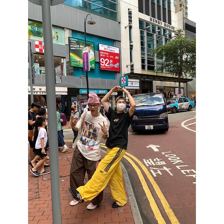 Quần Thể Thao Ba Sọc Có Túi Phong Cách Retro Mỹ 2323