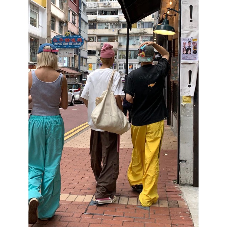 Quần Thể Thao Ba Sọc Có Túi Phong Cách Retro Mỹ 2323