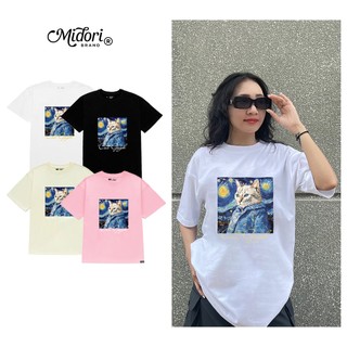 Áo thun unisex form rộng tay lỡ Phông Nam Nữ CAT GOGH Local Brand Mi Midori