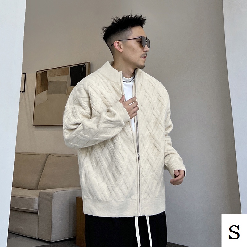 Áo Khoác Cardigan Dệt Kim Dày Dặn Dáng Rộng Thời Trang Thu Đông Cho Nam