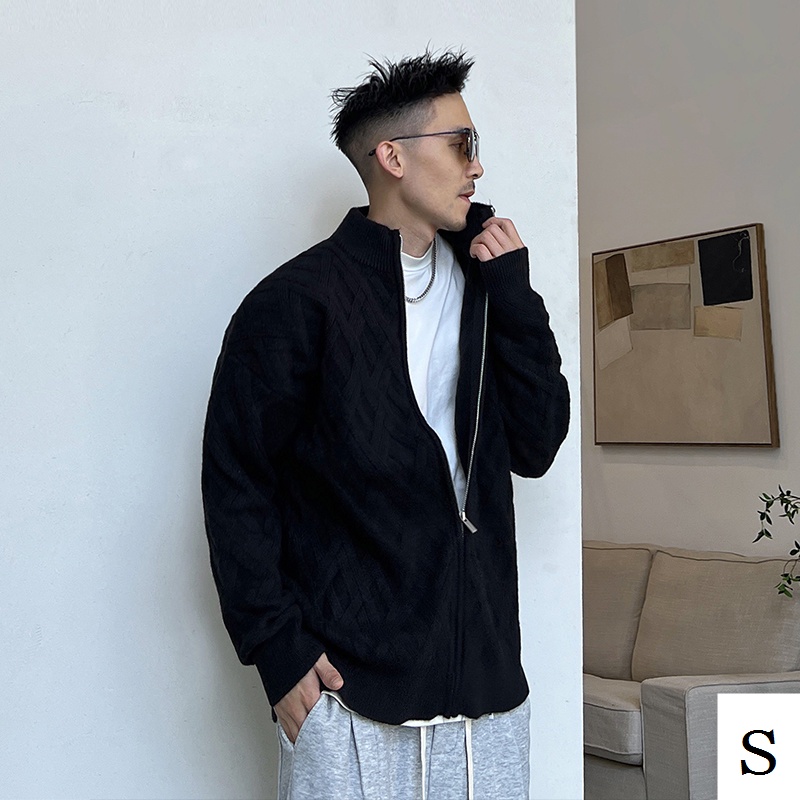 Áo Khoác Cardigan Dệt Kim Dày Dặn Dáng Rộng Thời Trang Thu Đông Cho Nam