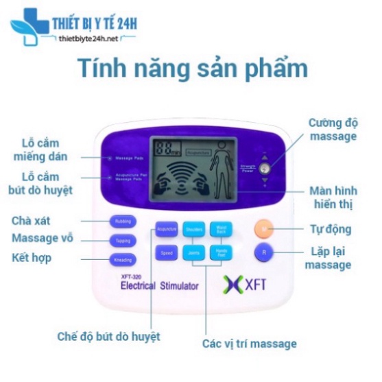 Máy Massage Xung Điện trị liệu XFT-320,có chế độ bút dò huyệt, bấm huyệt