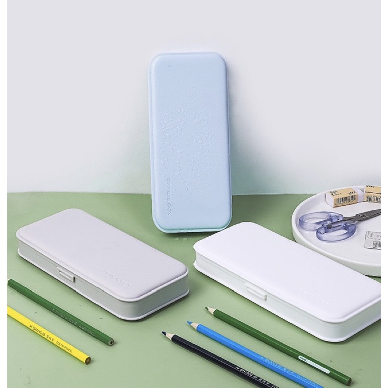 Hộp bút nhựa 3 ngăn màu Pastel