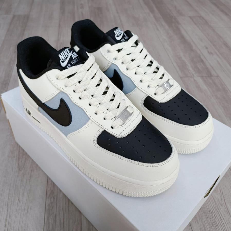 Giày thể thao Air Force 1 Low CREAM MŨI ĐEN, giày AF1 vạch nâu,Trắng kem xanh mũi đen năng động, bền đẹp