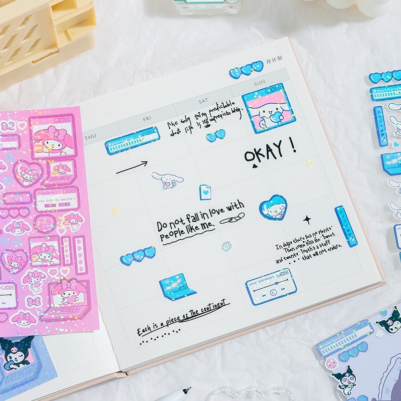 Sticker 1 tấm hình Sanrio loại mỏng