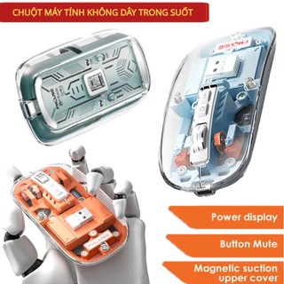 Chuột trong suốt ba chế độ tương thích bluetooth không dây m133 máy tính bảng nữ câm có thể sạc lại máy tính xách tay