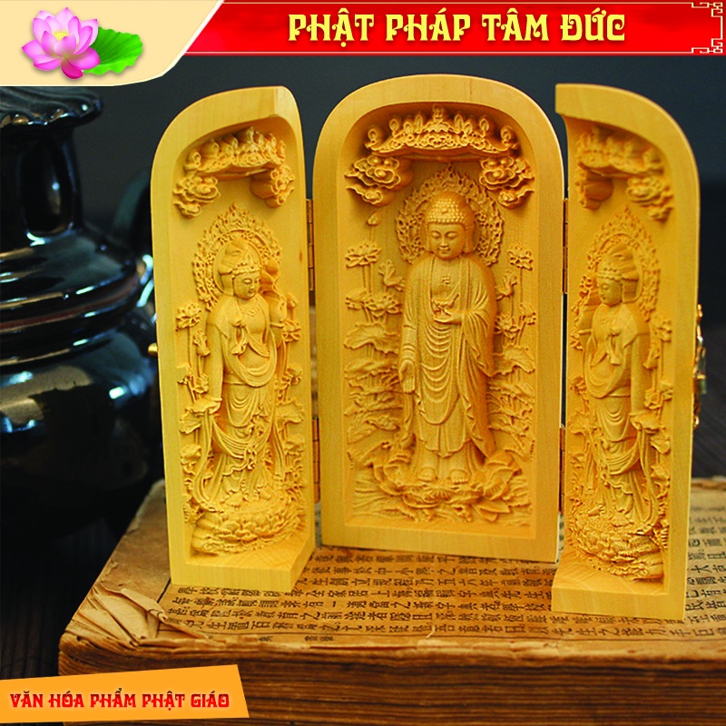 Bộ 3 Tượng Phật Quan Âm, Bộ 3 Ông Phúc Lộc Thọ Cao Cấp, Tượng Phật Gỗ Tây Phương Tam Thánh, Bộ 3 Tượng Phật Như Lai