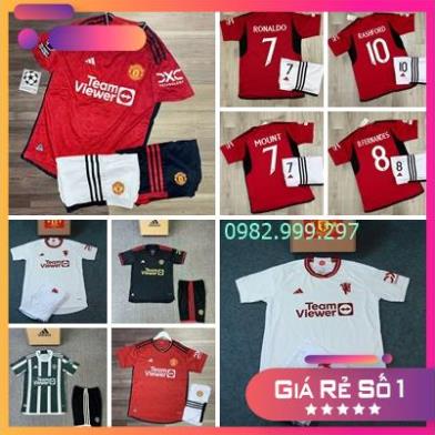 Áo Bóng Đá CLB Manchester - United, Áo Đá Banh Mu Sân Nhà 23/24 - Vải Polyester Gai Thái