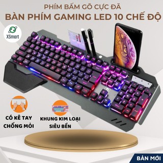 Bàn Phím Gaming K618 Super Pro New 2024 Led Đổi Màu 10 Chế Độ Led Khác Nhau Ngang Phím Cơ PC - XSMART
