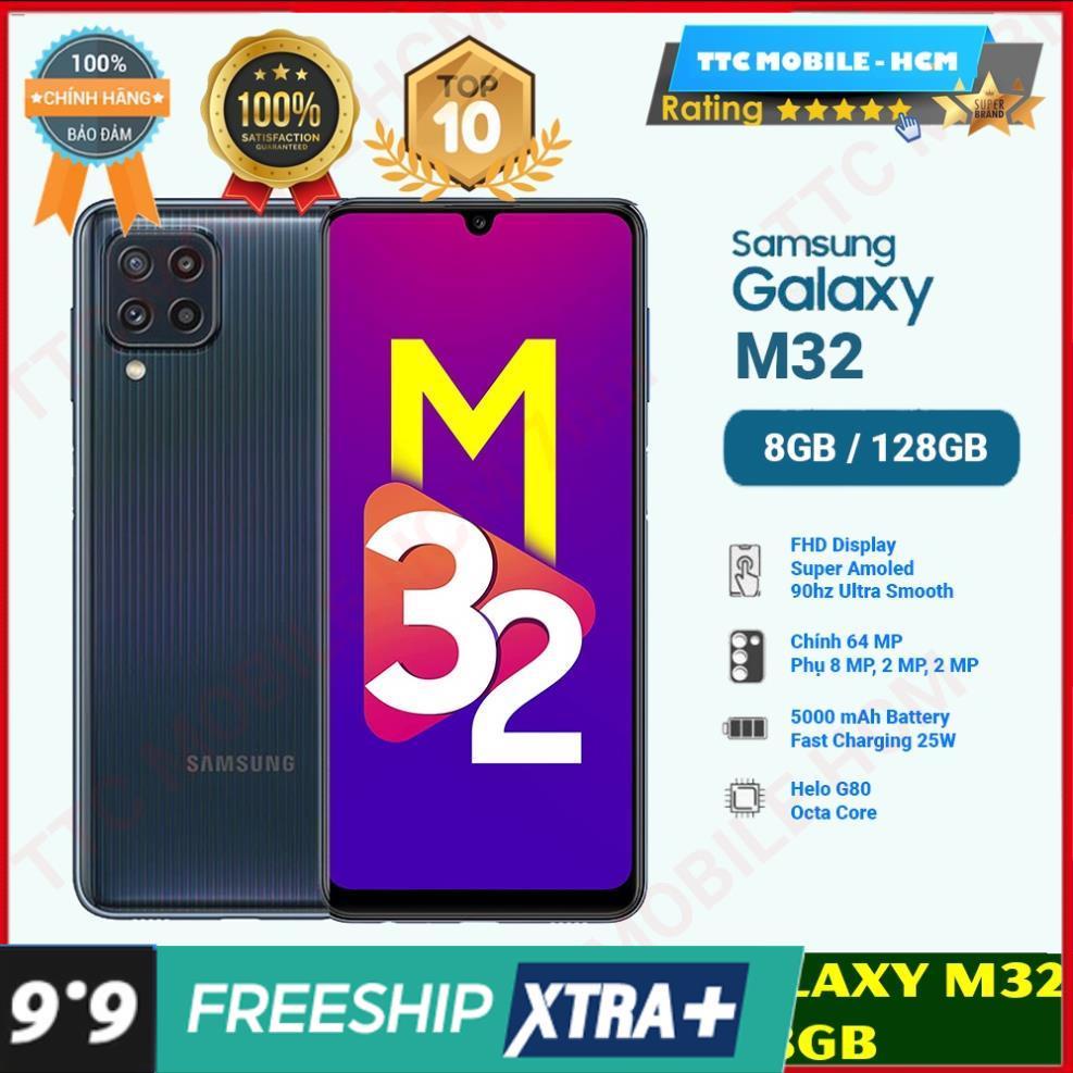 Điện thoại Samsung Galaxy M32 8GB/128GB-Pin 5.000 mAH-25W-Freeship|Chính hãng-Nguyên Seal $$