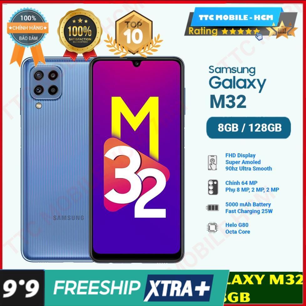 Điện thoại Samsung Galaxy M32 8GB/128GB-Pin 5.000 mAH-25W-Freeship|Chính hãng-Nguyên Seal $$