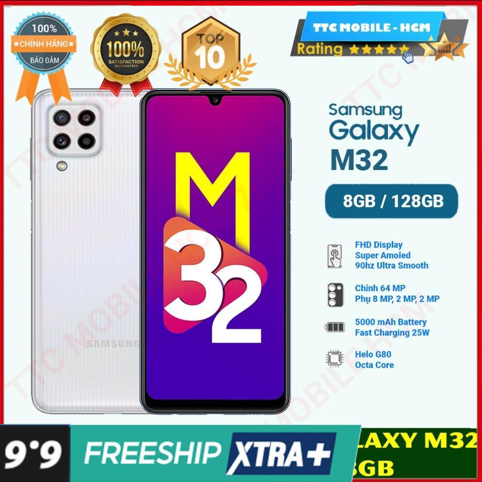 Điện thoại Samsung Galaxy M32 8GB/128GB-Pin 5.000 mAH-25W-Freeship|Chính hãng-Nguyên Seal $$