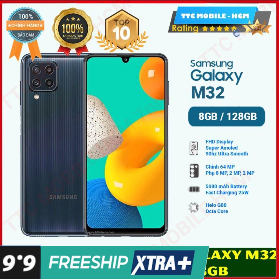 Điện thoại Samsung Galaxy M32 8GB/128GB-Pin 5.000 mAH-25W-Freeship|Chính hãng-Nguyên Seal $$