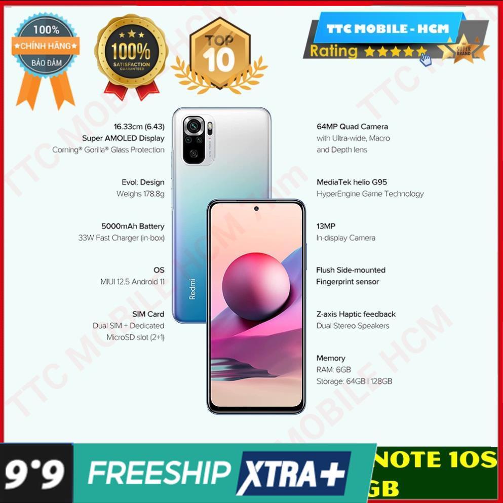 Điện thoại Xiaomi Redmi Note 10S  BẢN CAO CẤP NHẤT | BH 18 Tháng $$